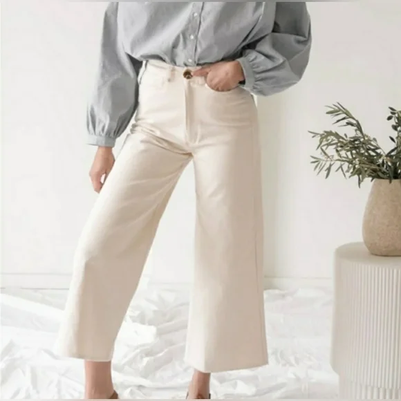 Tribe Alive Cream Wide Leg Jeans - Picture 2 of 15